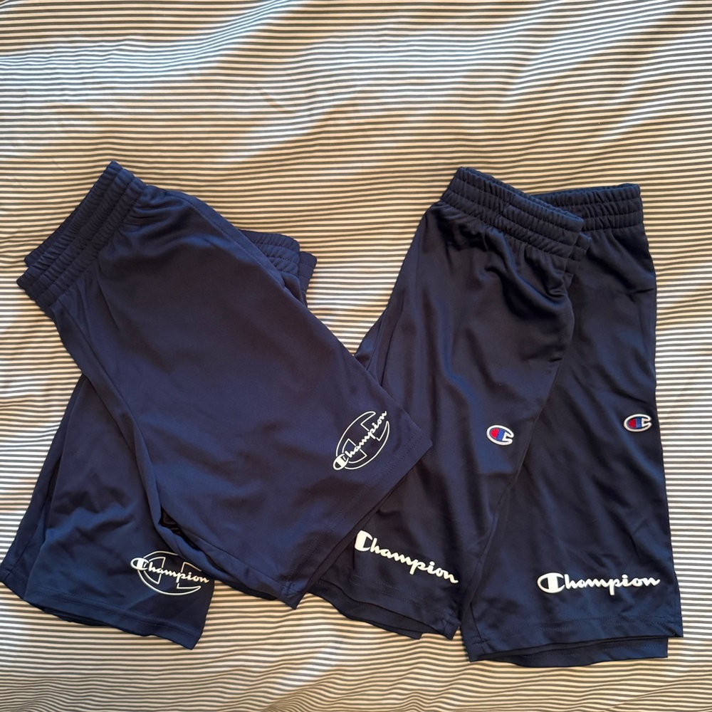 Lot of Navy Champion Boys Gym Shorts.